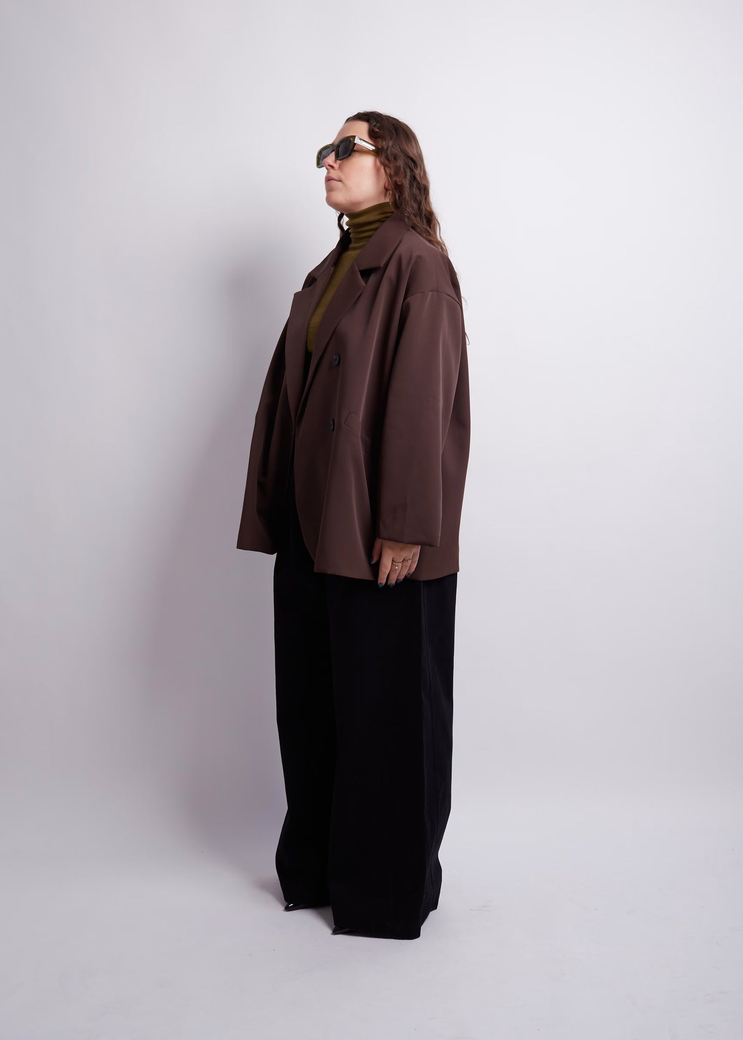 Oversized Blazer in Grey and Brown