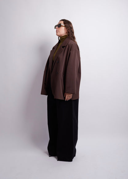 Oversized Blazer in Grey and Brown
