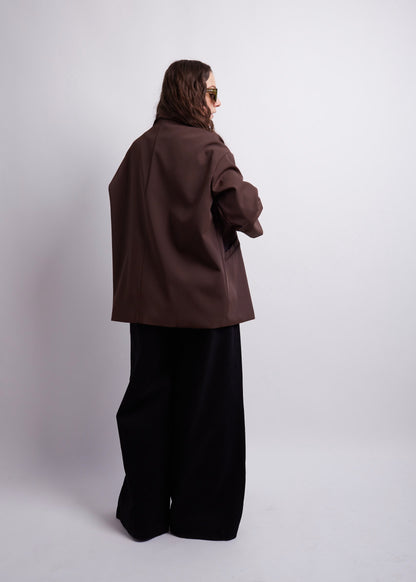 Oversized Blazer in Grey and Brown