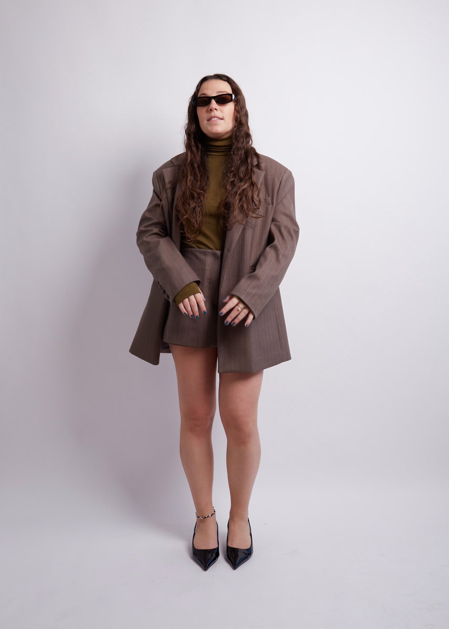 Brown Pinstripe Blazer