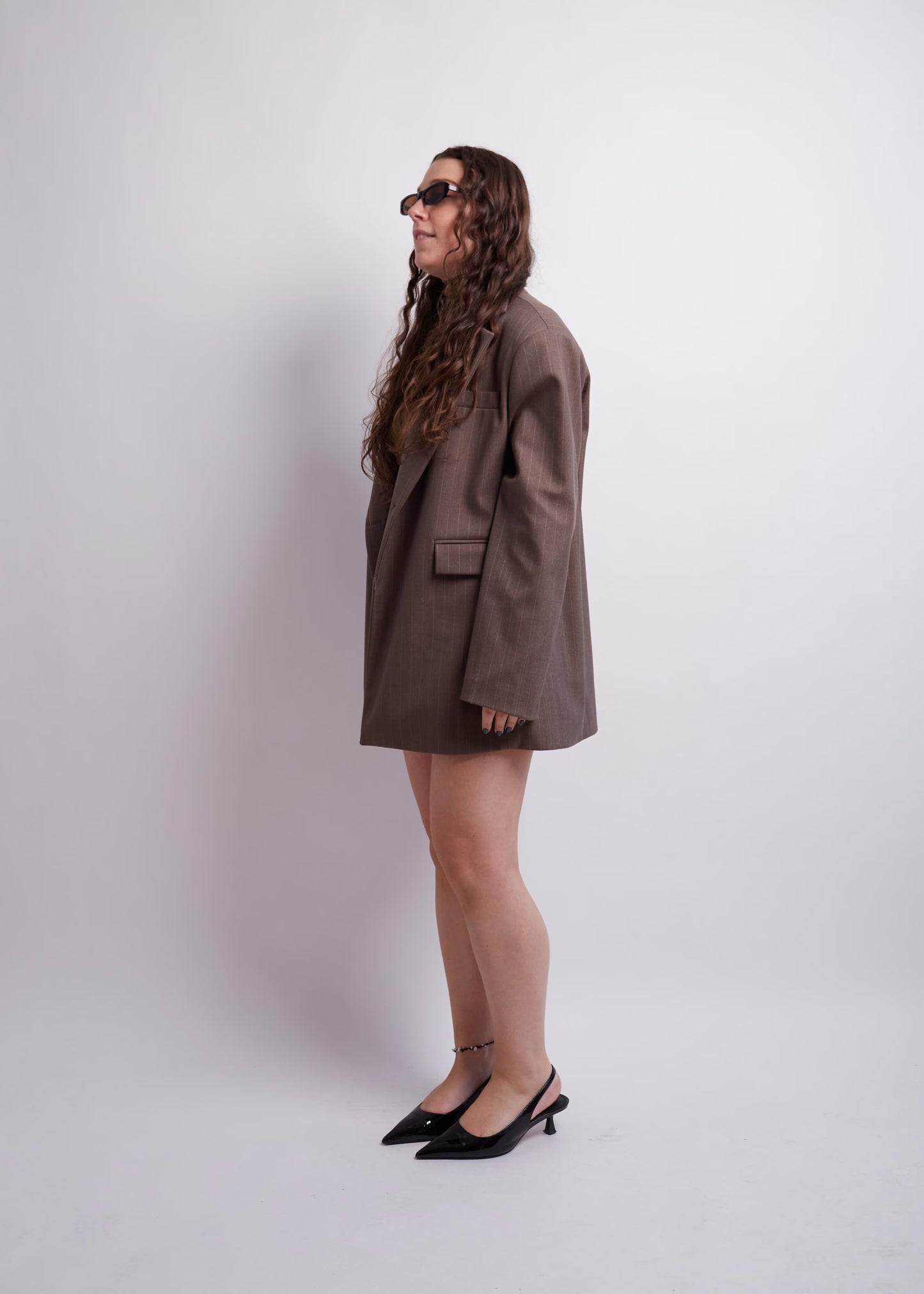 Brown Pinstripe Blazer