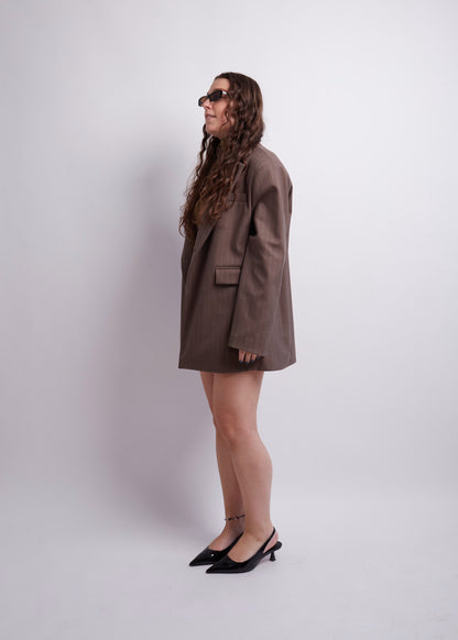 Brown Pinstripe Blazer