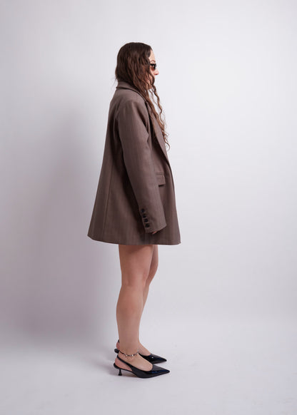 Brown Pinstripe Blazer