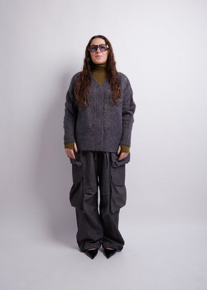 Charcoal Alpaca Cardigan