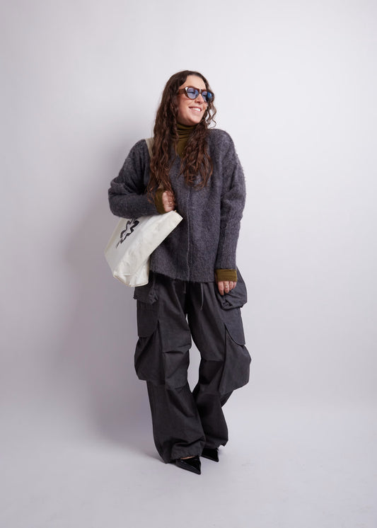 Charcoal Alpaca Cardigan