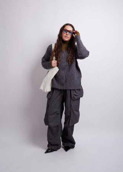 Charcoal Alpaca Cardigan