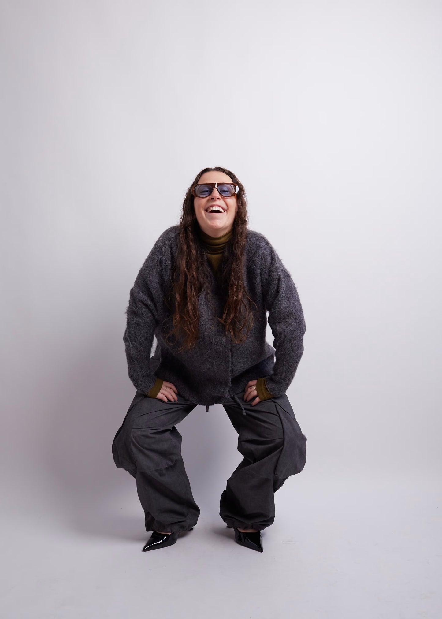 Charcoal Alpaca Cardigan