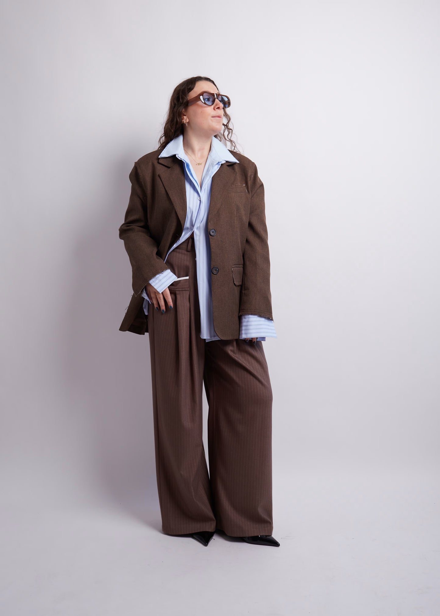 Dark Brown Distressed Blazer