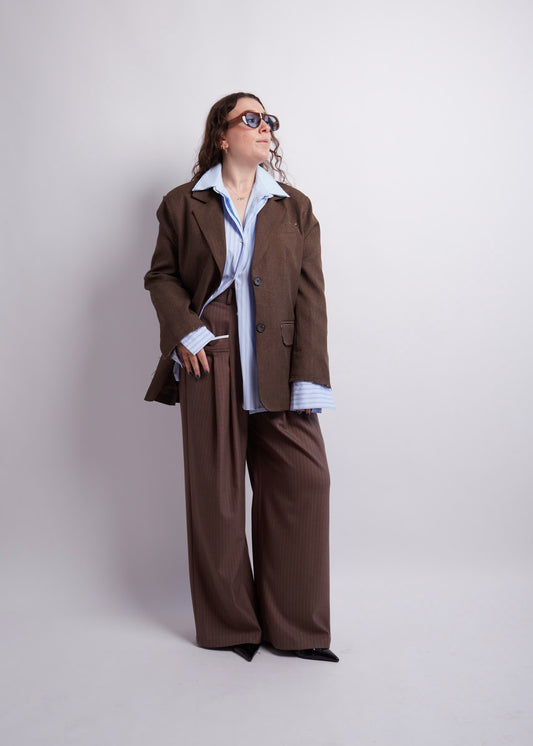 Dark Brown Distressed Blazer