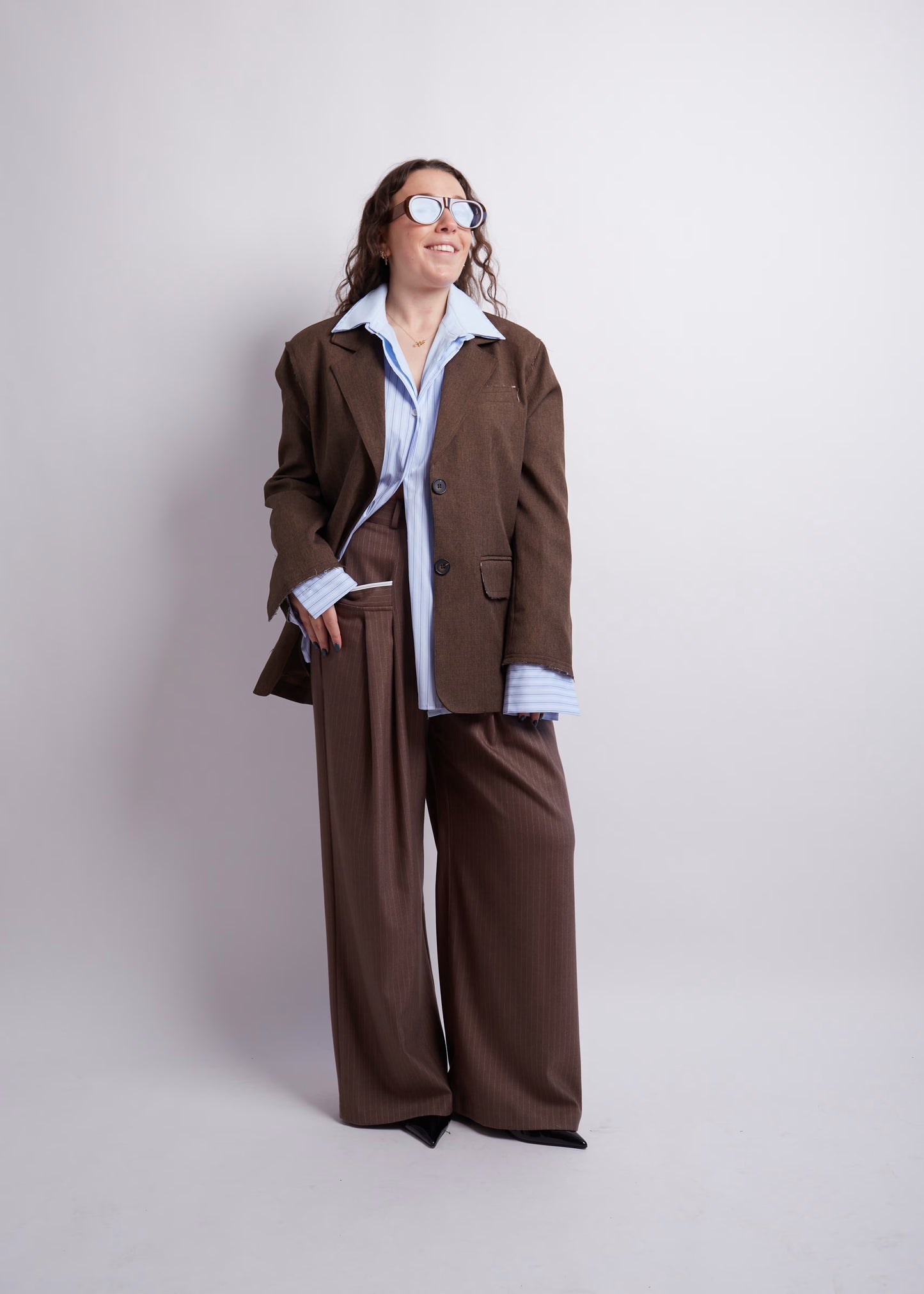 Dark Brown Distressed Blazer