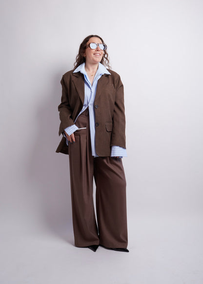 Dark Brown Distressed Blazer