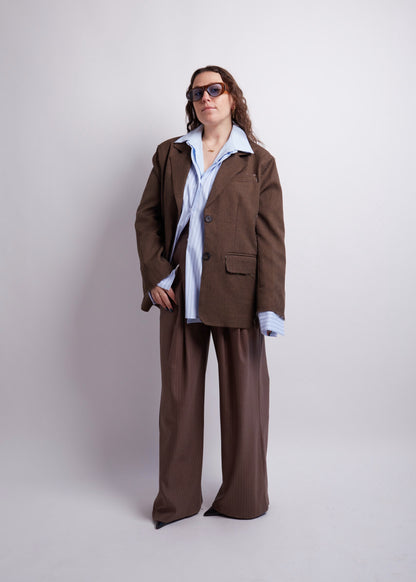 Dark Brown Distressed Blazer