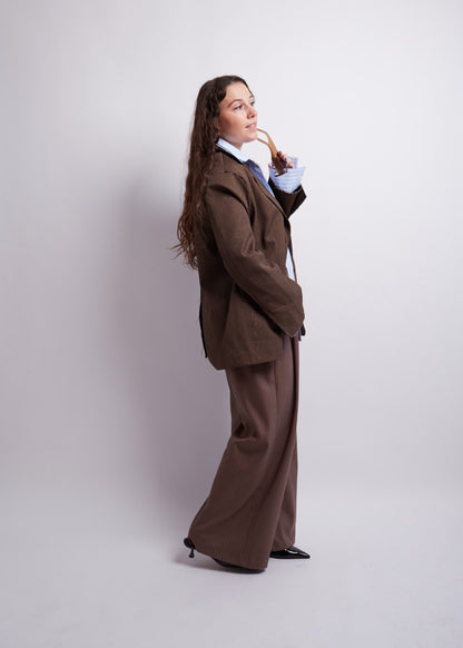 Dark Brown Distressed Blazer