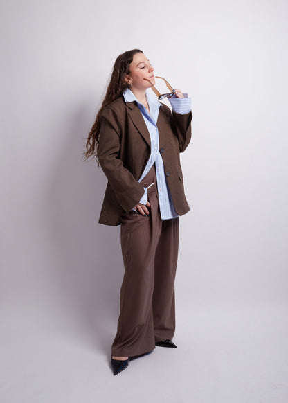 Dark Brown Distressed Blazer