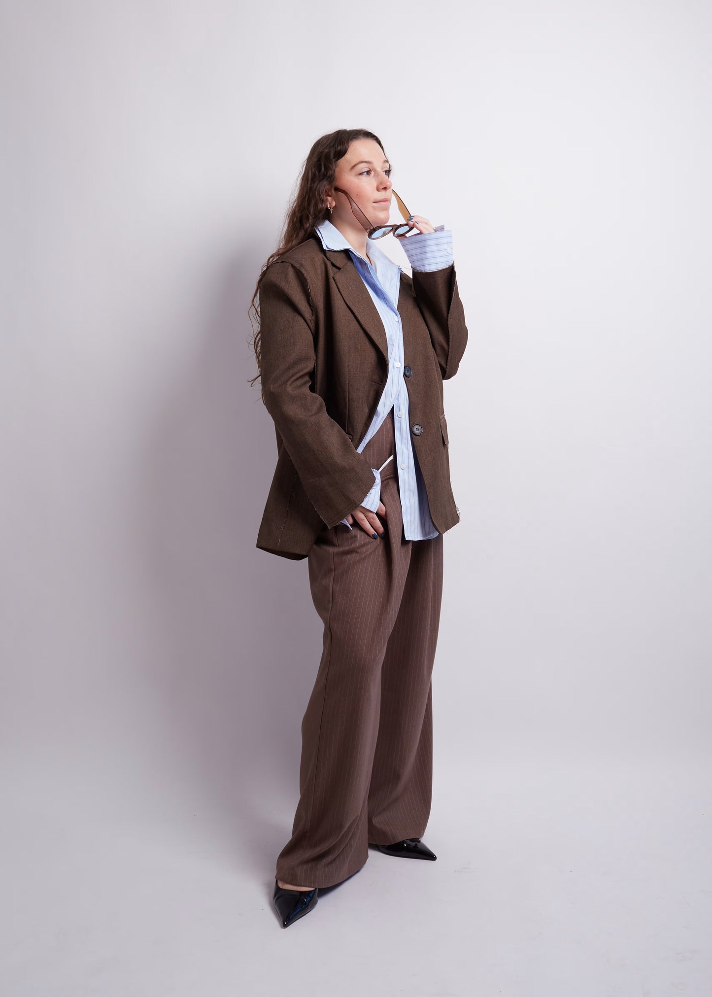 Dark Brown Distressed Blazer