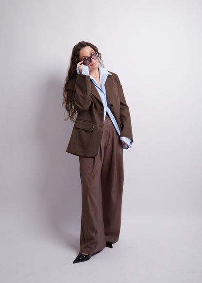 Dark Brown Distressed Blazer