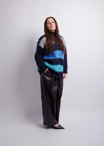 Multi Colored Fuzzy Cardigan