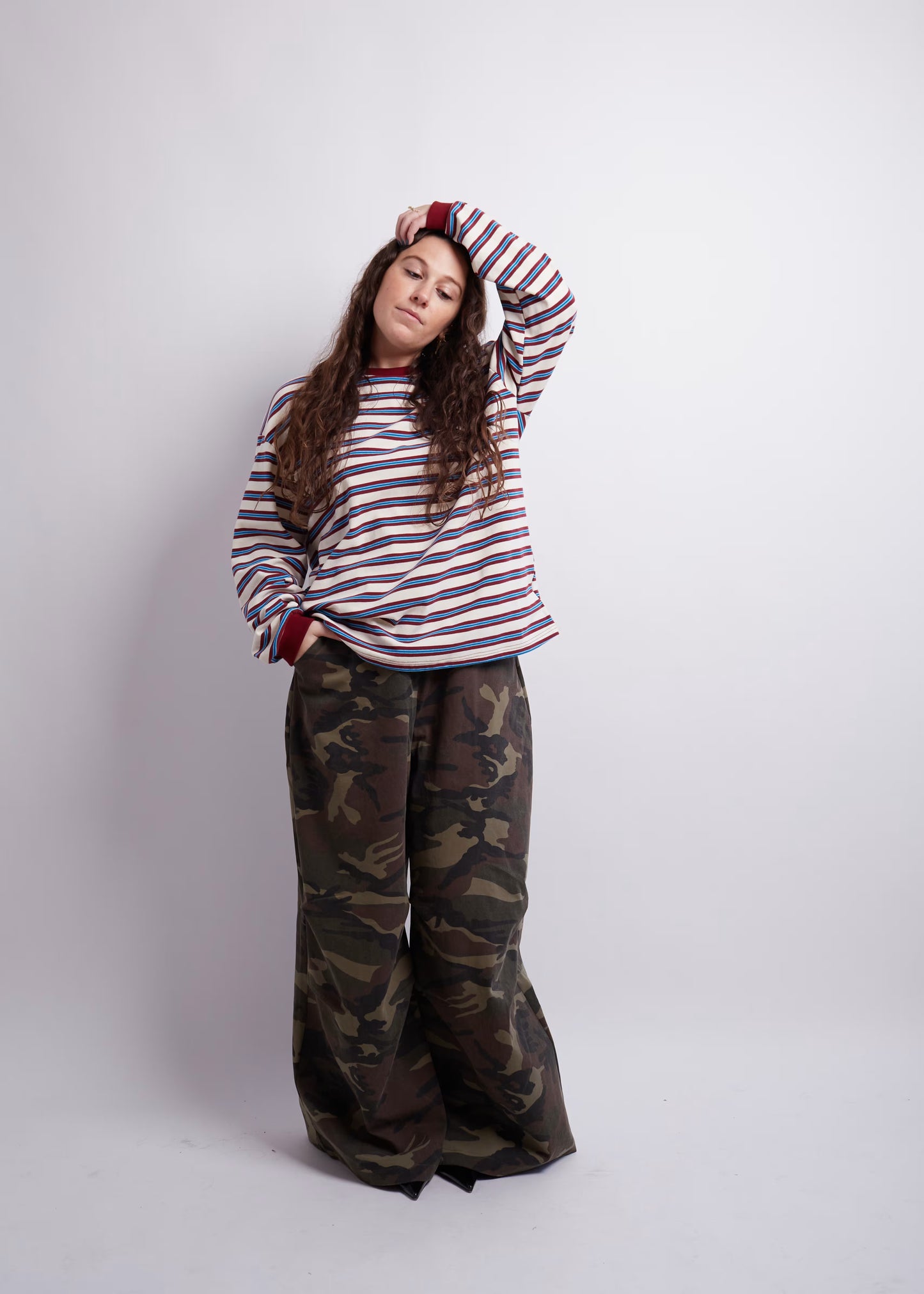 Red and Blue Striped T-shirt
