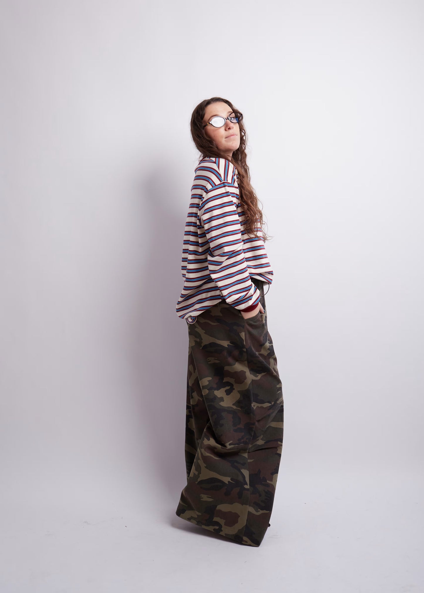 Red and Blue Striped T-shirt