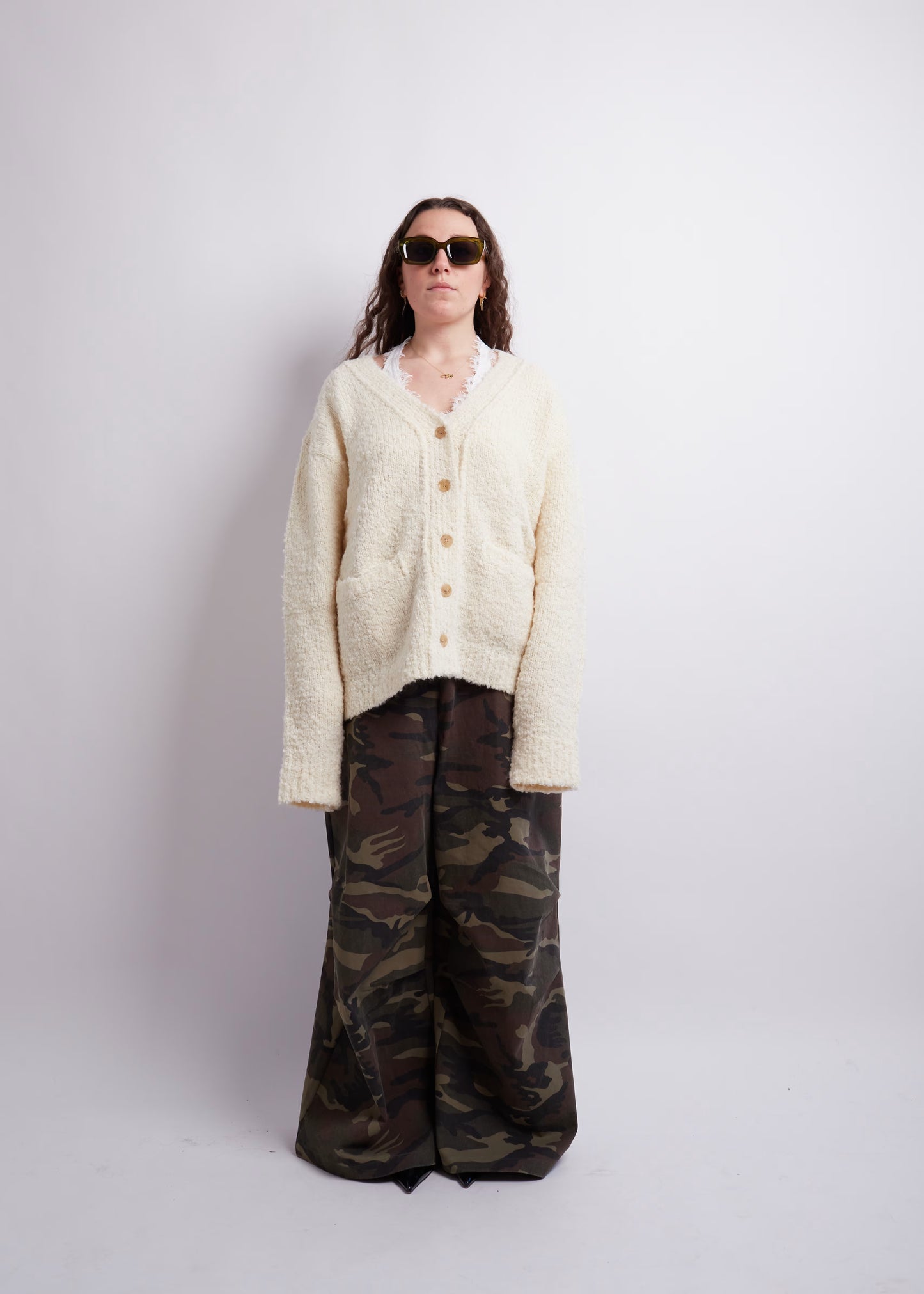 Ivory Top Layered With Lace