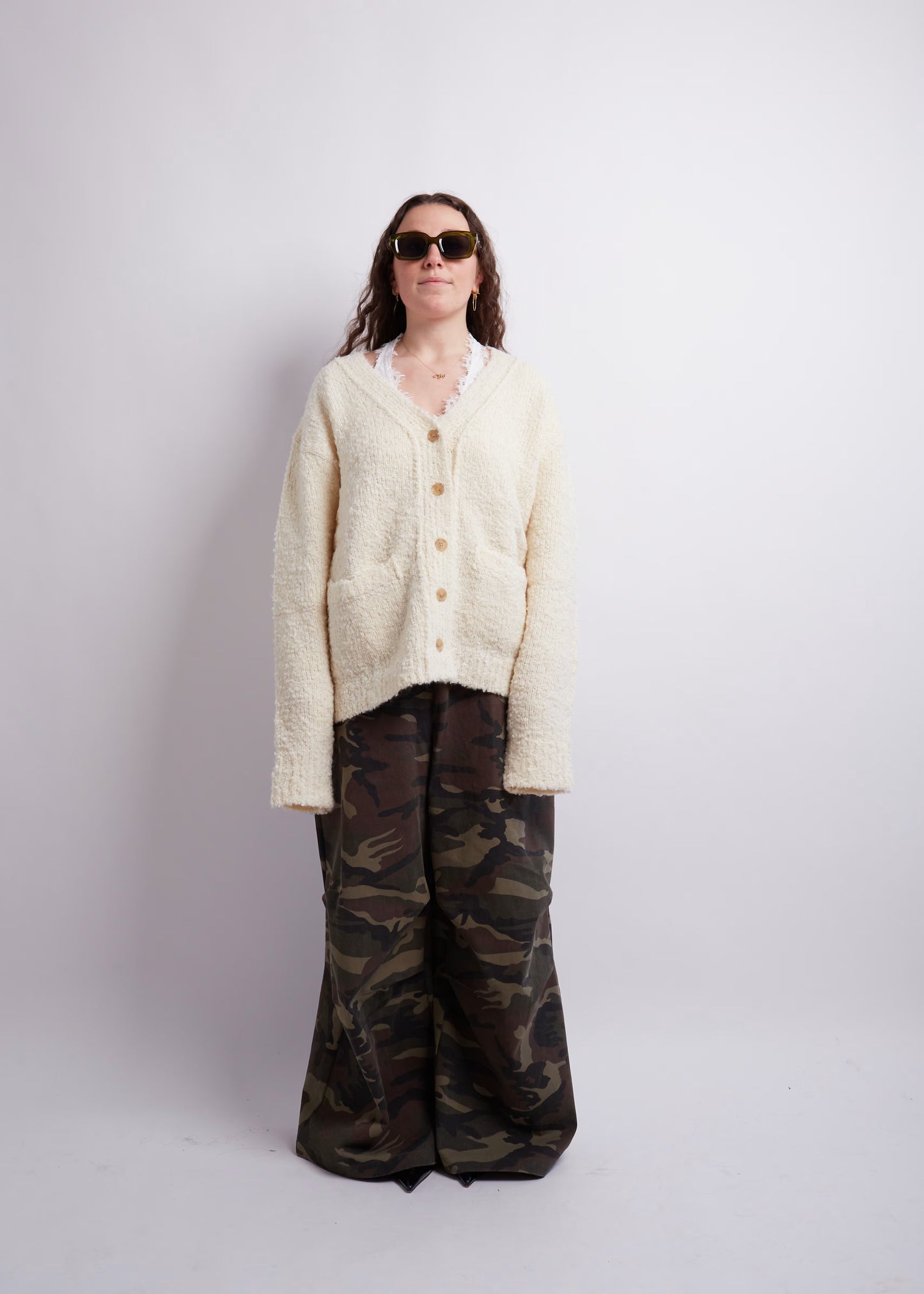 Ivory Top Layered With Lace