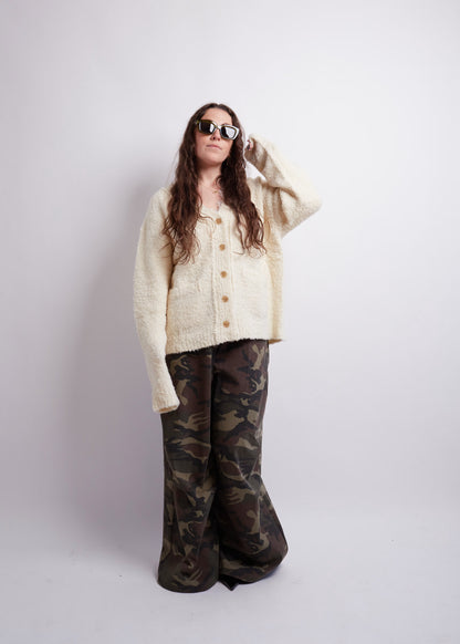 Ivory Bouclé Cardigan