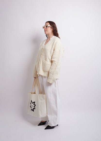 Ivory Bouclé Cardigan