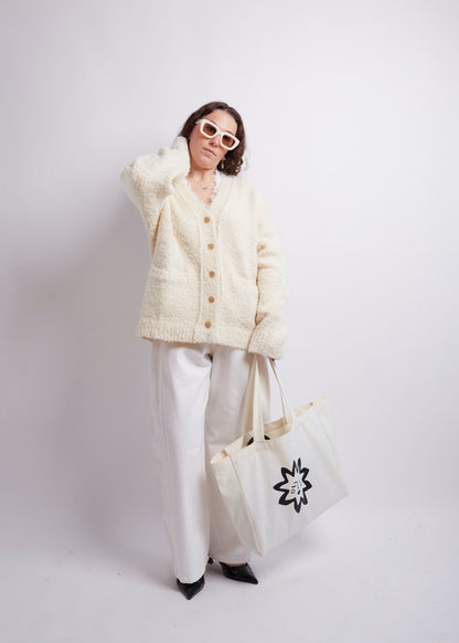 Ivory Bouclé Cardigan