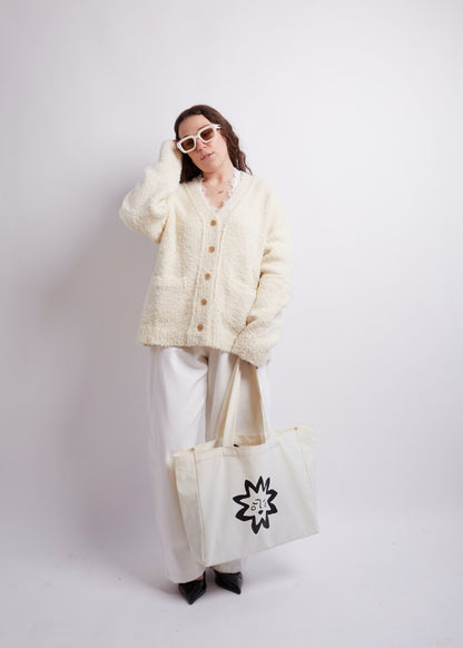 Ivory Bouclé Cardigan