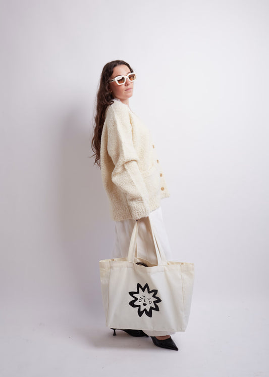 Ivory Bouclé Cardigan