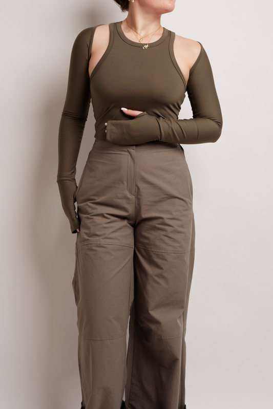 Khaki Tank Top With Cover